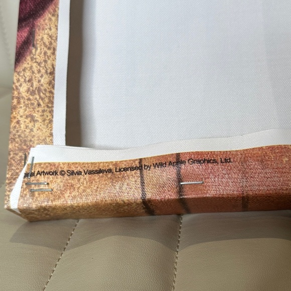 Floral Canvas Wall Art Mauve & Golden NWOT Hanging Wall Art - Picture 4 of 16